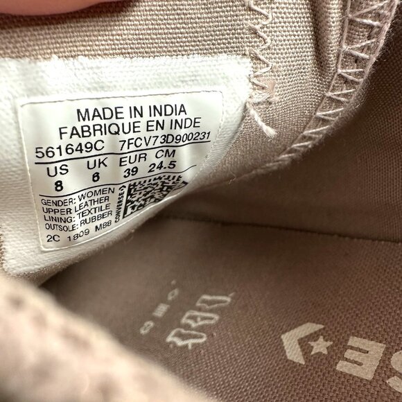 Converse CTAS Precious Metal Suede Lo Shoe Sneaker Women's 8 Taupe Metallic - Picture 9 of 13